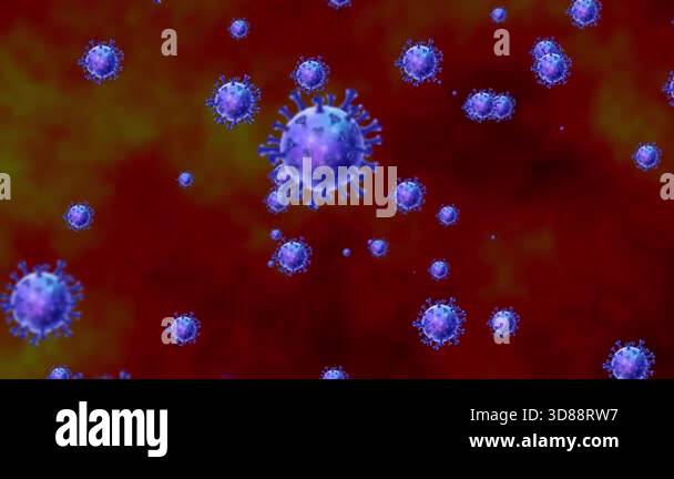 Virus in Body 4K Animation Infection Simulation Medical Motion Graphics ...