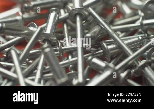 Close-up of metal rivets for construction and repair Stock Video ...