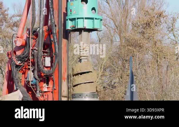 Germany Berlin November 27, 2025. Close-up of a drilling rig head and ...
