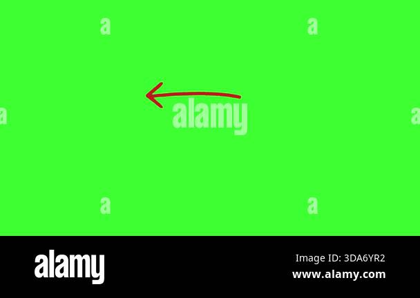 Animated red line element on a vibrant green screen background, perfect ...
