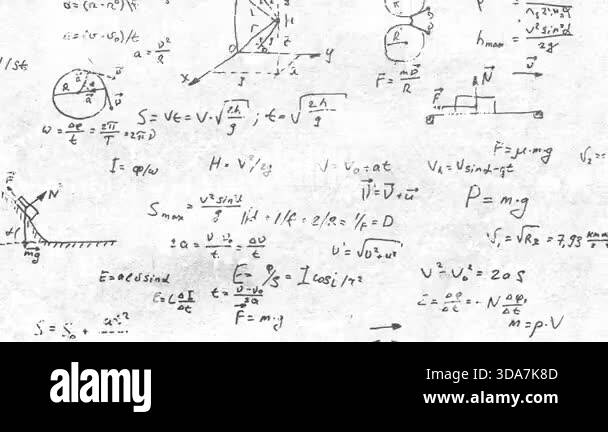 grunge stop motion style math formula animated abstract background ...