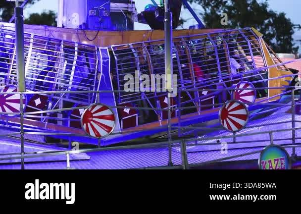 Rotating amusement ride vibrant lights Stock Videos & Footage - HD and ...