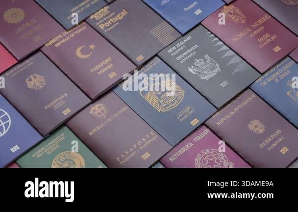 Passports of citizens of different countries of the world, background ...