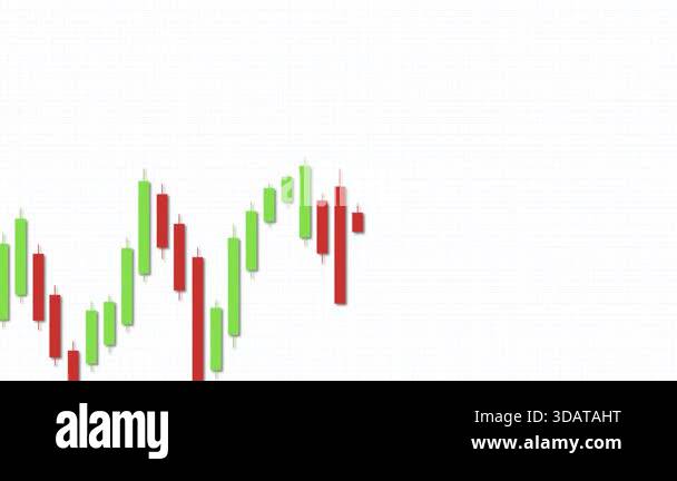 Candlestick chart animation showing a bullish trend with fluctuating ...