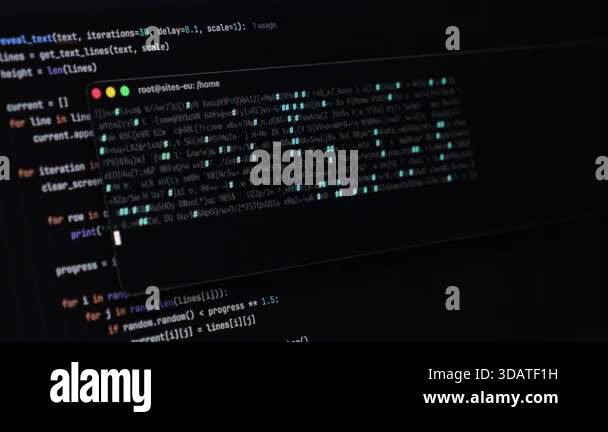 Close-up view of a digital terminal displaying a command prompt and ...