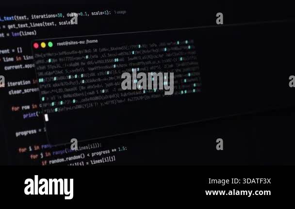Close-up view of a terminal screen showcasing lines of code indicating ...