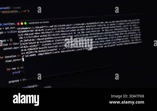 Dark view of a computer screen showing the alarming NO PRIVACY message ...