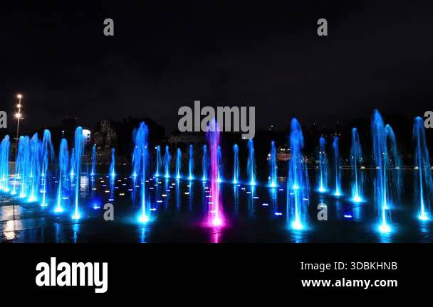 Colorful water fountain dance show with laser light 1 of 5. 1-2-3-4-5 ...