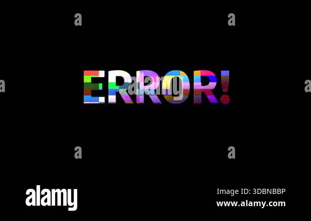 Chromatic glitch error typography with distorted colors symbolizing ...