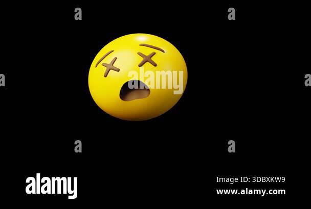 3d Emoticon Faint or Dead Face Yellow Ball Emoticon Emoji or Smiley ...