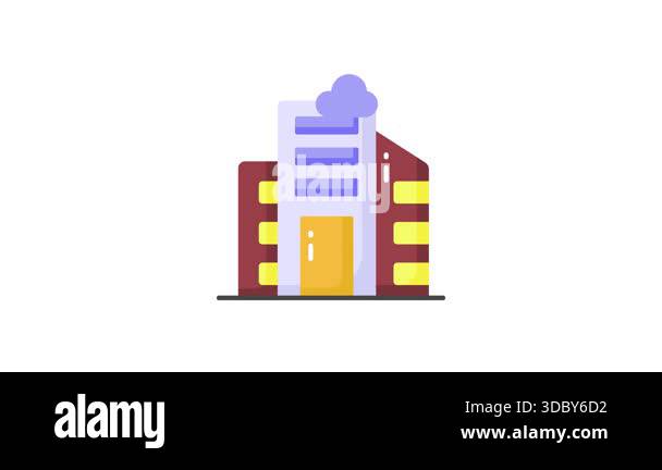 An editable vector animation of office building in modern style, easy ...