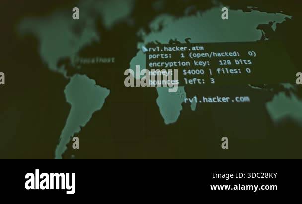 Global cyber operation, hacking scenario Stock Video Footage - Alamy