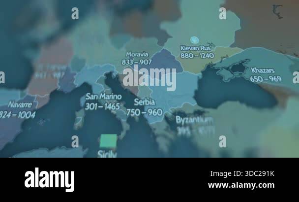 Evolution of Hungary on the map of Europe since year 895 AD Stock Video ...
