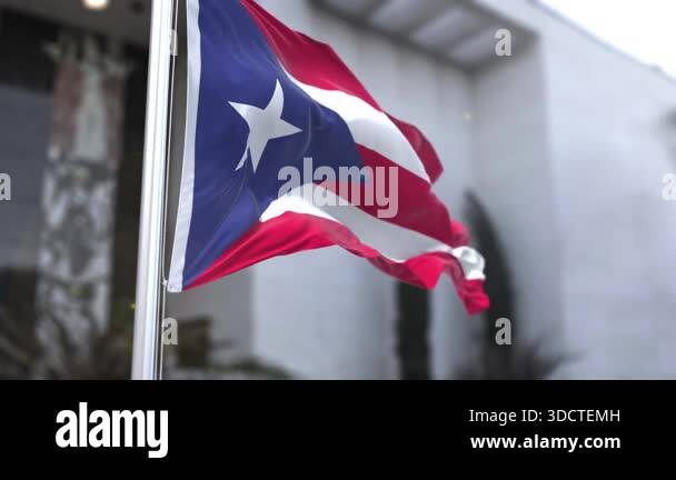 Puerto Rico Flag in the Wind Waving Official Flag 4K Stock Video ...