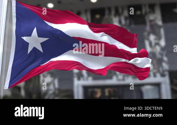 Puerto Rico Wavy Flag in the Wind Waving Official Flag 4K Stock Video ...