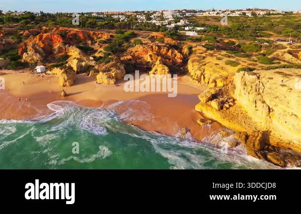 Paradinha Beach, Rocks and Atlantic Ocean on Sunny Day. Green Trees ...