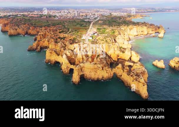 Ponta da Piedade Headland, Rock Formations, Cliffs, Atlantic Ocean on ...
