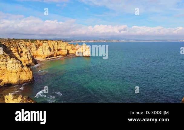 Ponta da Piedade Headland, Rock Formations, Cliffs, Atlantic Ocean on ...