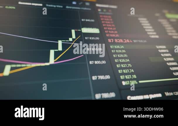 Digital stock market chart displays real-time price fluctuations with ...
