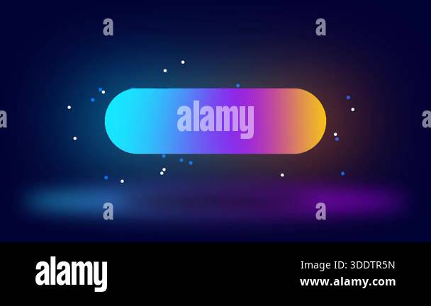 A vibrant gradient pill shaped button with a purple and orange glow ...