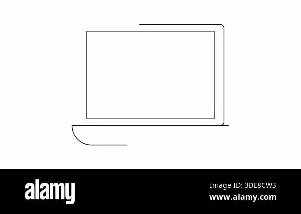 Outline of a laptop displaying a shopping cart icon Stock Video Footage ...