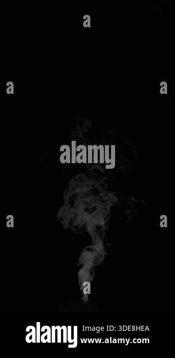 Slow Motion Shot of Slowly Rising Steam, Isolated on Black Background ...