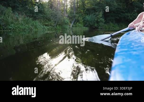 Kayaking action sequence showcasing rhythmic paddle strokes creating ...