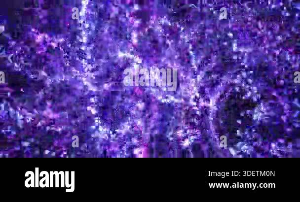 Vibrant purple and blue glowing particles forming a cosmic abstract ...