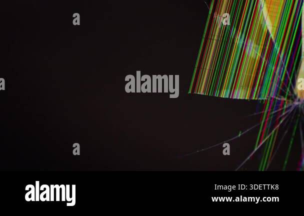 Abstract background of a smashed digital display with colorful light ...