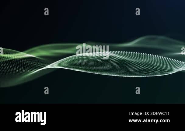 Abstract green gradient wave surface with smooth flowing motion ...