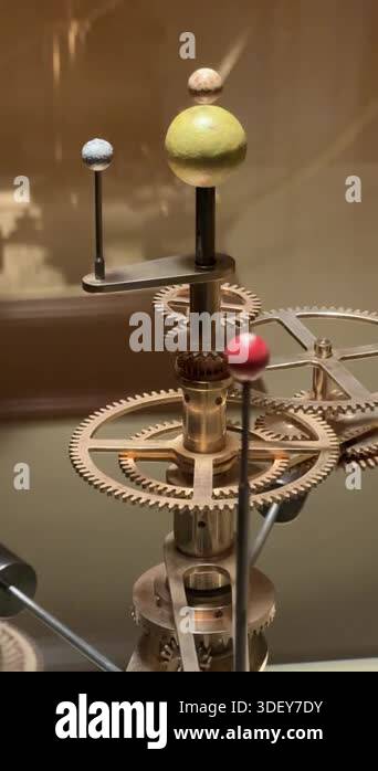Closeup Planetary Model With Colored Markers, Engineer Demonstrating ...