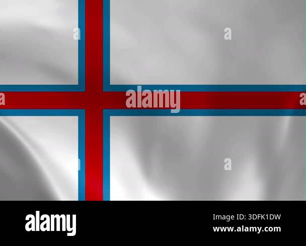 Faroe Islands National Flag Waving Loop: 3D Fabric Animation of the ...