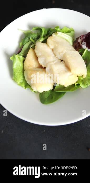 Fried white fish fillet pangasius seafood main course tasty snack fresh ...