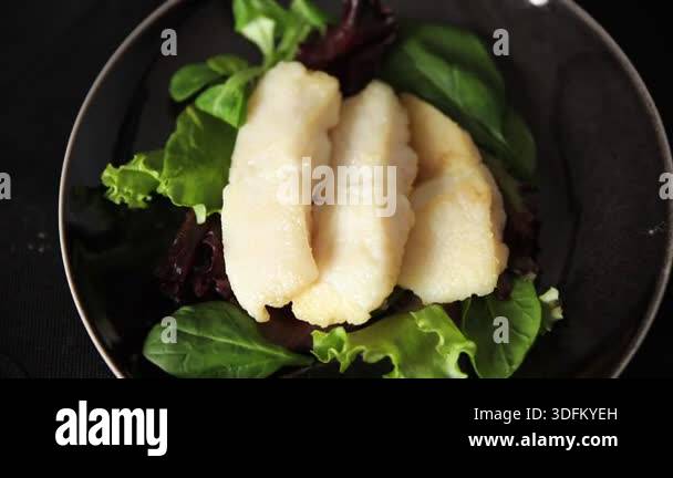 Fried white fish fillet pangasius seafood main course tasty snack fresh ...