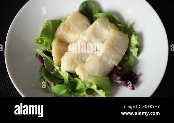 Fried white fish fillet pangasius seafood main course tasty snack fresh ...