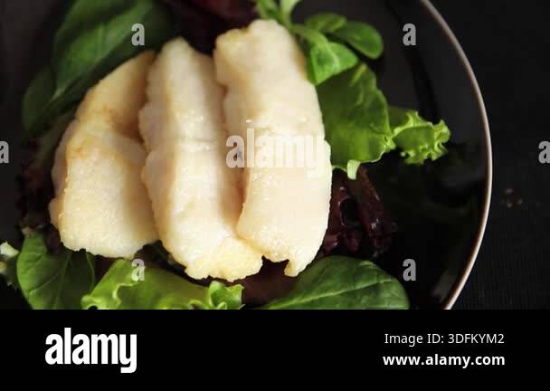 Fried white fish fillet pangasius seafood main course tasty snack fresh ...