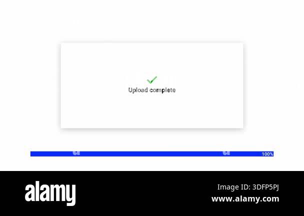 4K upload complete UI animation featuring a modern background card ...