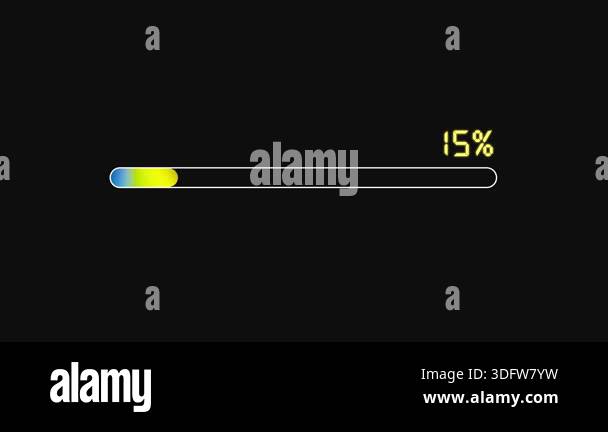 Loading Numbers Ui Animated ad. Colorful loading progress bar with glowing percent numbers ...