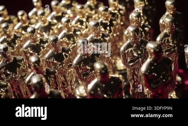 Hollywood tradition festival. Symbol of successRows of small golden ...