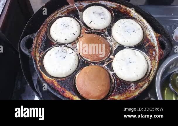 cooking pancake on pan Stock Video Footage - Alamy