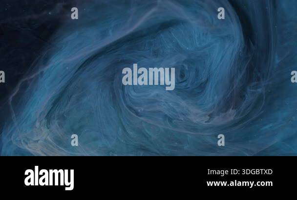 Ink mist. Swirl blue vapor. Defocused color glitter cloud splash ...