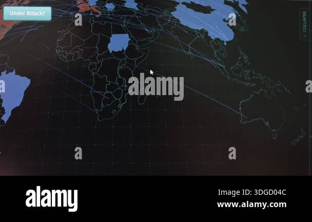India highlighted on the cyber attack live map Stock Video Footage - Alamy