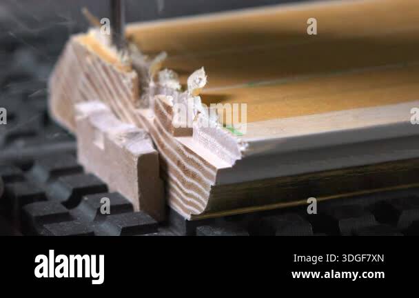 Closeup Router Drilling Ornate Frame End, Cutter Carving Decorative ...