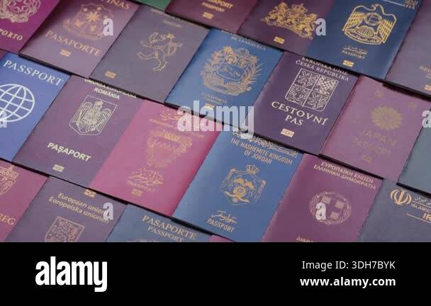 Passports of citizens of different countries of the world, background ...