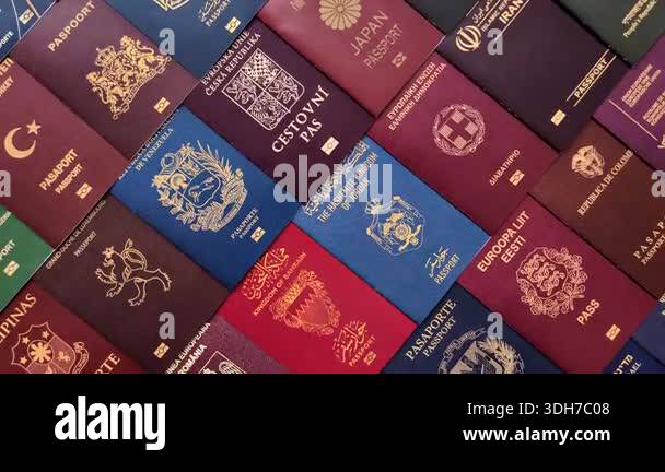 Passports of citizens of different countries of the world, background ...