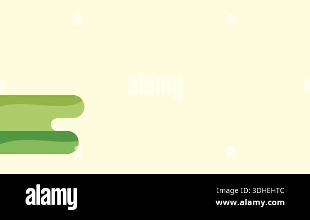 Green Nature Flat Landscape Park Animation Looping Video Stock Video ...