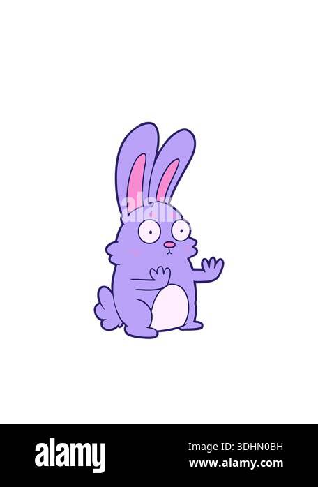 blinking radial lines animation of a cartoon scared rabbit Stock Video ...