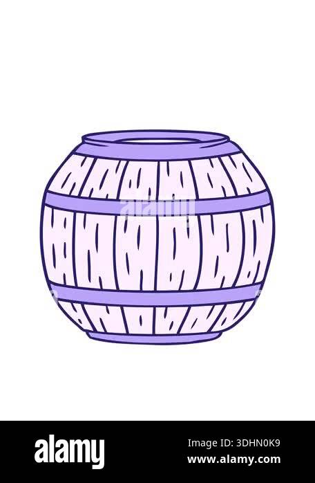 bobbing motion animation of hand drawn cartoon of a wooden barrel Stock ...