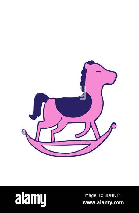 stretching up animation of cartoon rocking horse Stock Video Footage ...
