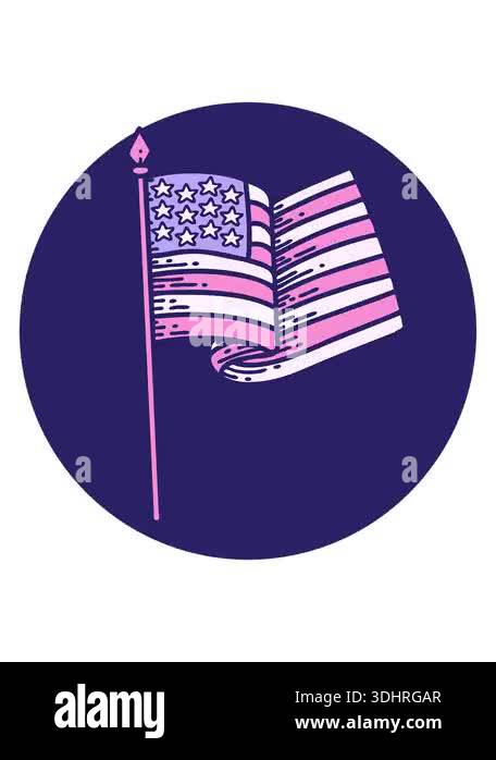Shaking Cold Graphics shivering motion animation of tattoo style image of the american flag ...